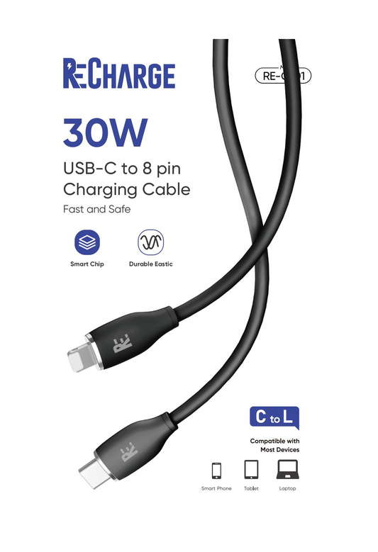 ReCharge Type-C to Lightning 3FT Cable